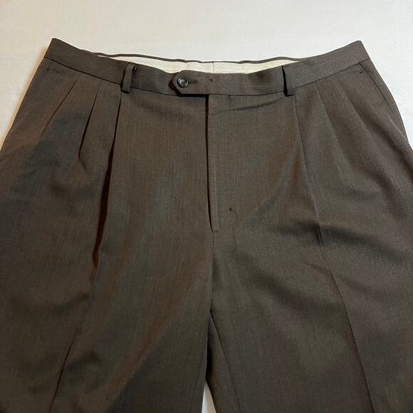 Pronto Uomo Men's 100% Wool Pleated Front Straight Leg Pants Size 40 Office - Picture 3 of 13